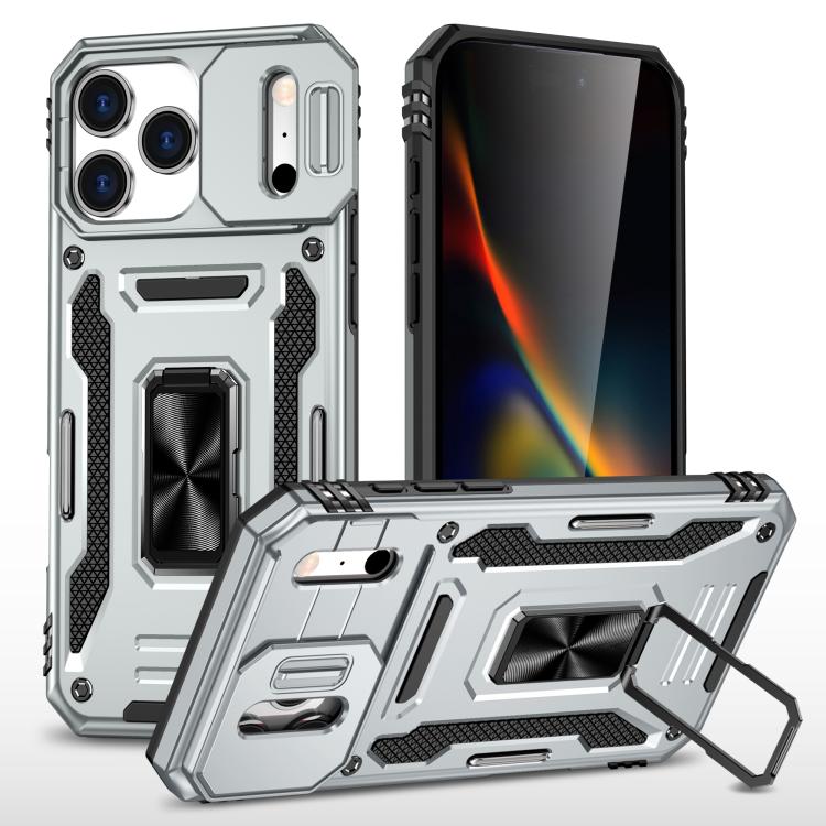 غطاء هاتف بدرع كاميرا من PC + TPU، لهواتف iPhone 17e / 16e، iPhone 17 Pro Max، iPhone 17 Pro، iPhone 17، iPhone Air، iPhone 16 Pro Max
