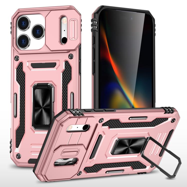 غطاء هاتف بدرع كاميرا من PC + TPU، لهواتف iPhone 17e / 16e، iPhone 17 Pro Max، iPhone 17 Pro، iPhone 17، iPhone Air، iPhone 16 Pro Max
