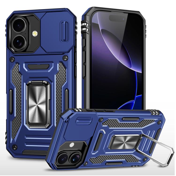 غطاء هاتف بدرع كاميرا من PC + TPU، لهواتف iPhone 17e / 16e، iPhone 17 Pro Max، iPhone 17 Pro، iPhone 17، iPhone Air، iPhone 16 Pro Max