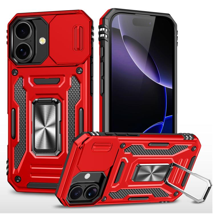 غطاء هاتف بدرع كاميرا من PC + TPU، لهواتف iPhone 17e / 16e، iPhone 17 Pro Max، iPhone 17 Pro، iPhone 17، iPhone Air، iPhone 16 Pro Max
