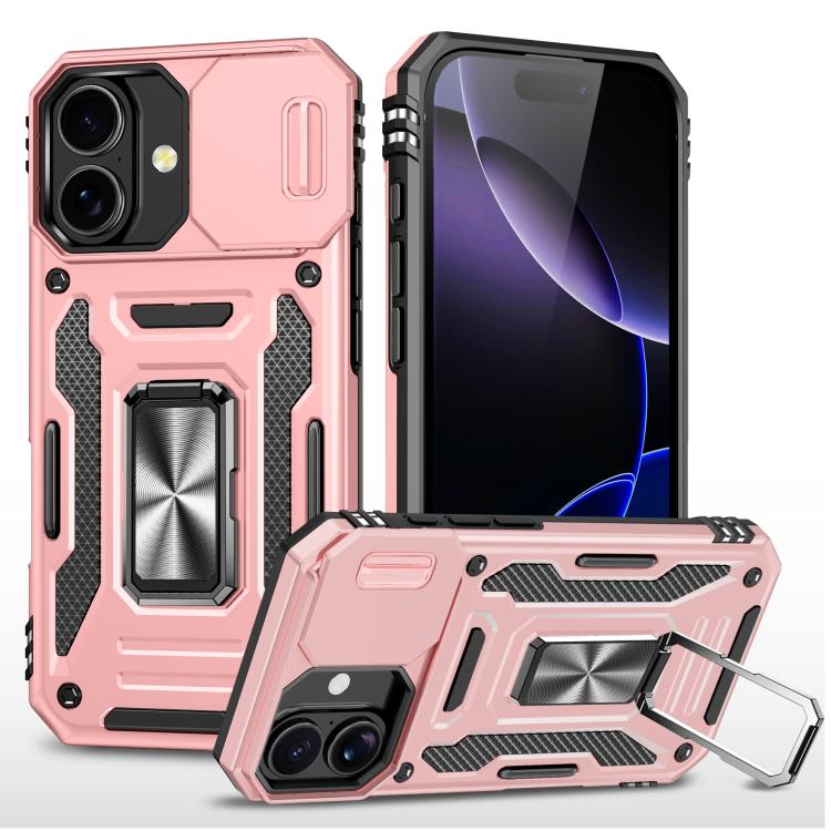 غطاء هاتف بدرع كاميرا من PC + TPU، لهواتف iPhone 17e / 16e، iPhone 17 Pro Max، iPhone 17 Pro، iPhone 17، iPhone Air، iPhone 16 Pro Max