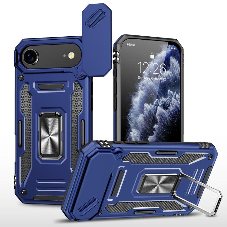 غطاء هاتف بدرع كاميرا من PC + TPU، لهواتف iPhone 17e / 16e، iPhone 17 Pro Max، iPhone 17 Pro، iPhone 17، iPhone Air، iPhone 16 Pro Max