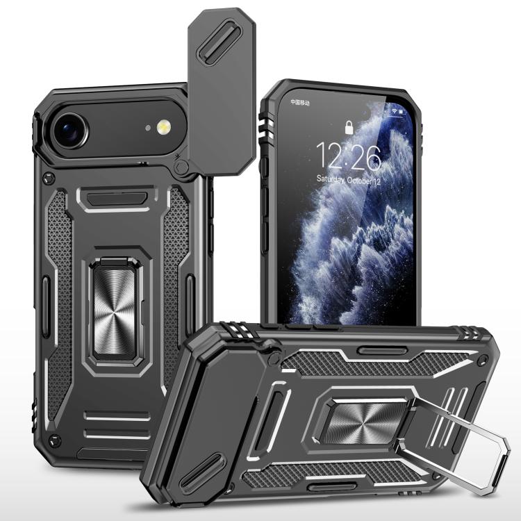 غطاء هاتف بدرع كاميرا من PC + TPU، لهواتف iPhone 17e / 16e، iPhone 17 Pro Max، iPhone 17 Pro، iPhone 17، iPhone Air، iPhone 16 Pro Max