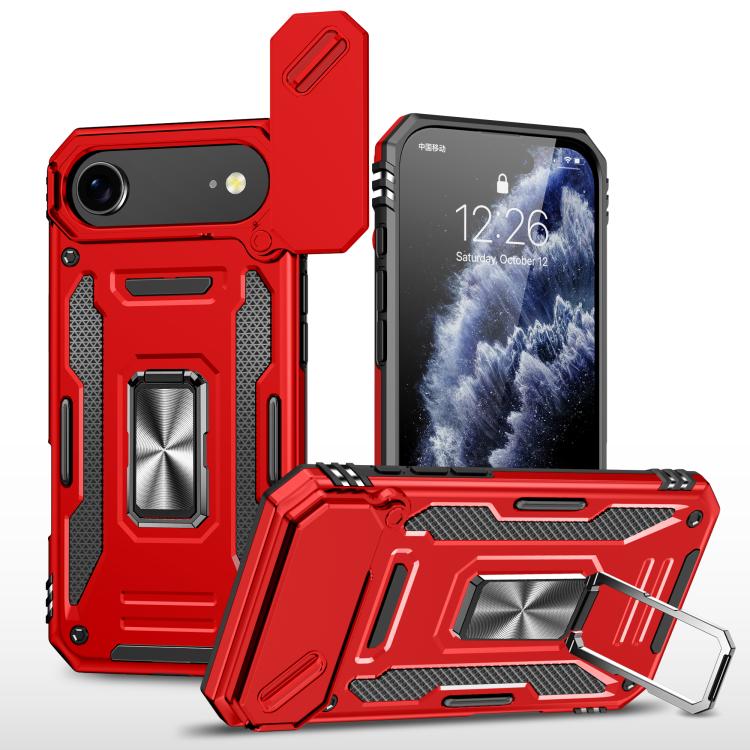 غطاء هاتف بدرع كاميرا من PC + TPU، لهواتف iPhone 17e / 16e، iPhone 17 Pro Max، iPhone 17 Pro، iPhone 17، iPhone Air، iPhone 16 Pro Max