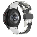 Magnetic Clasp Camouflage Silicone Watch Band, For Samsung Galaxy Watch5 / 5 Pro / Watch 4 / 4 Classic