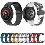 Magnetic Clasp Camouflage Silicone Watch Band, For Samsung Galaxy Watch5 / 5 Pro / Watch 4 / 4 Classic