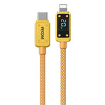 WK WDC-08 PD 20 واط USB-C/Type-C إلى 8 دبابيس كابل بيانات بشاشة رقمية، الطول: 1م، WDC-08