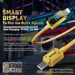 WK WDC-08 PD 20 واط USB-C/Type-C إلى 8 دبابيس كابل بيانات بشاشة رقمية، الطول: 1م، WDC-08