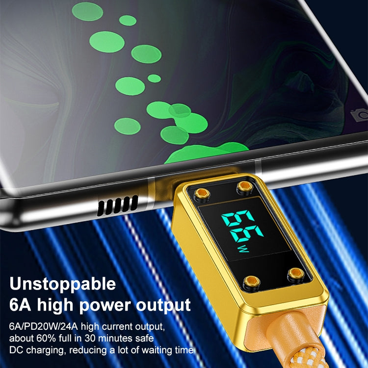 WK WDC-08 PD 20 واط USB-C/Type-C إلى 8 دبابيس كابل بيانات بشاشة رقمية، الطول: 1م، WDC-08