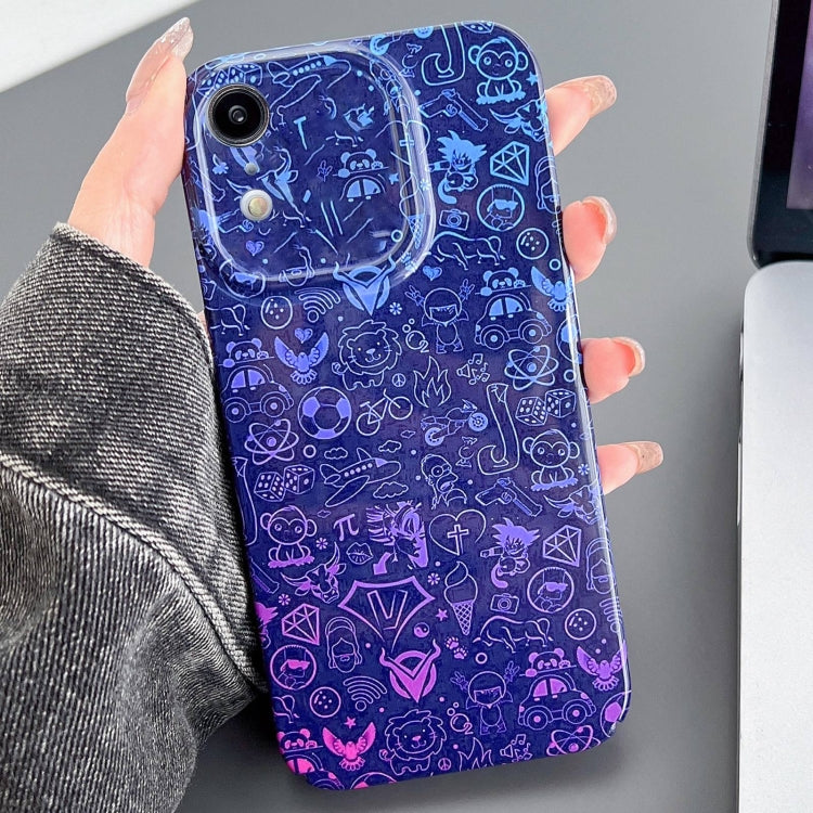 Painted Pattern Precise Hole PC Phone Case, For iPhone XR