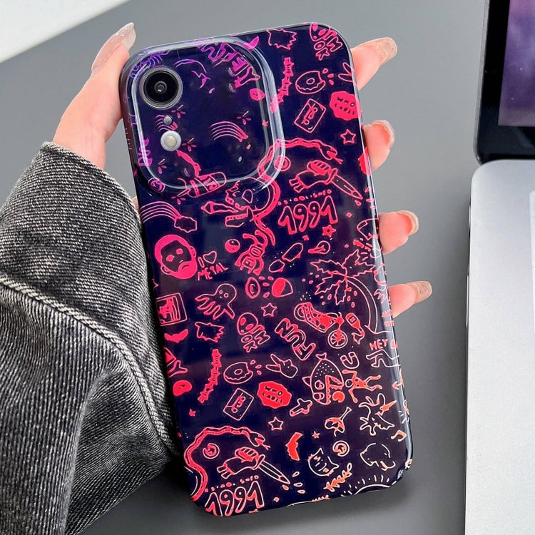 Painted Pattern Precise Hole PC Phone Case, For iPhone XR