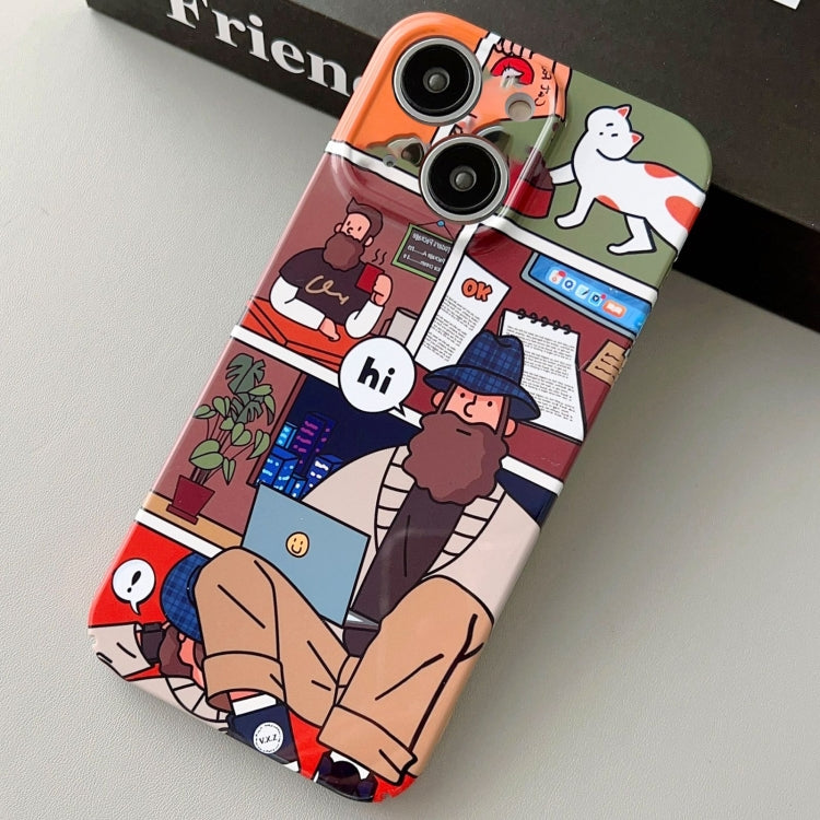 Painted Pattern Precise Hole PC Phone Case, For iPhone 15 Plus
