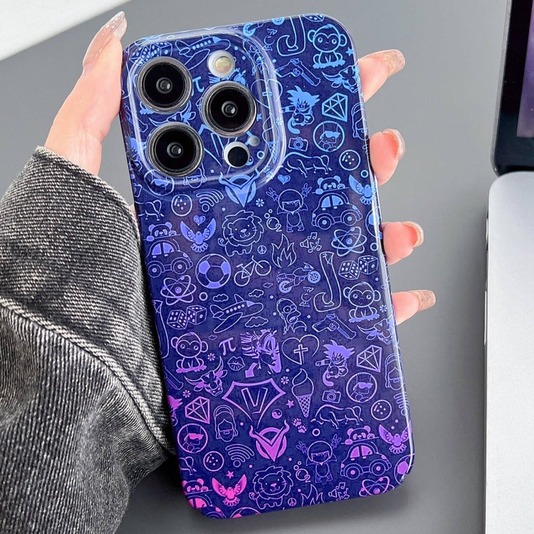 Painted Pattern Precise Hole PC Phone Case, For iPhone 15 Pro Max