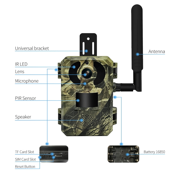 ESCAM QF380 4MP Network Solar PIR Alert Smart Wildlife Hunting Camera, EU Version, AU Version, US Version