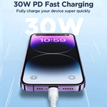 JOYROOM SA26-CL3 سلسلة الشحن السريع 30 واط USB-C / Type-C إلى 8 دبابيس كابل بيانات شحن سريع، 1م