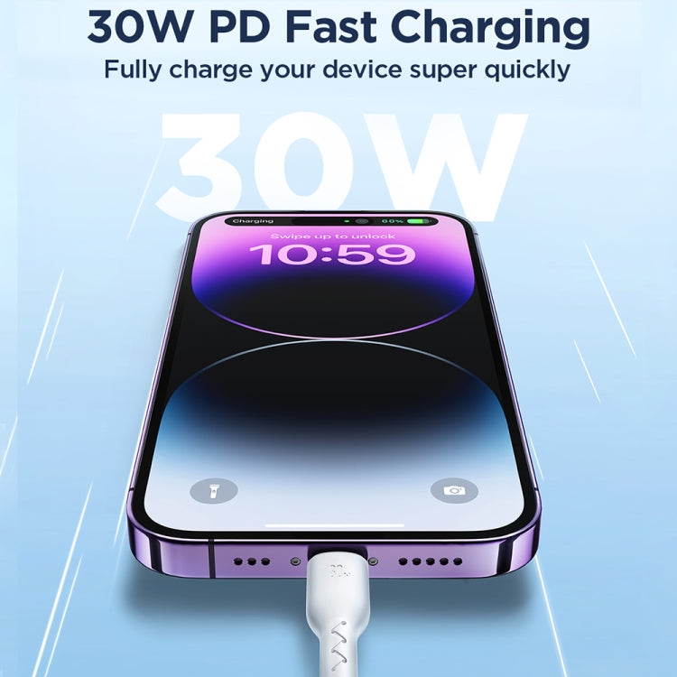 JOYROOM SA26-CL3 سلسلة الشحن السريع 30 واط USB-C / Type-C إلى 8 دبابيس كابل بيانات شحن سريع، 1م