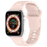 سوار ساعة سيليكون بتصميم درع مع إبزيم مربع، لساعة أبل ألترا 49 مم، لساعة أبل SE 2023 44 مم، لساعة أبل 8 41 مم
