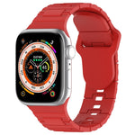 Square Buckle Armor Style Silicone Watch Band, For Apple Watch 7 41mm, For Apple Watch 7 45mm, For Apple Watch SE 40mm