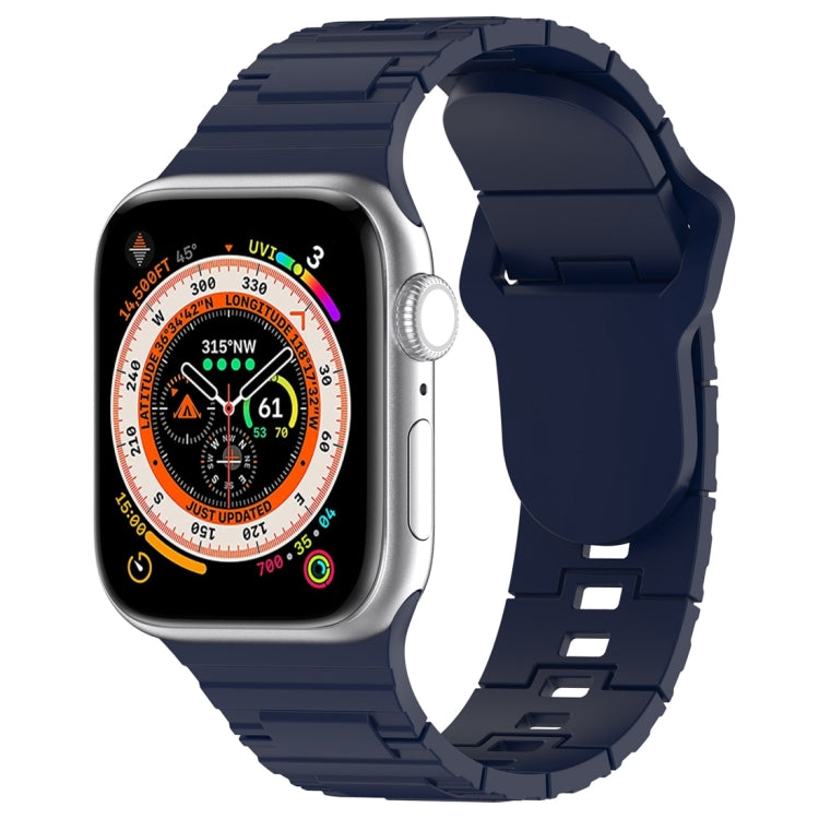 Square Buckle Armor Style Silicone Watch Band, For Apple Watch 7 41mm, For Apple Watch 7 45mm, For Apple Watch SE 40mm