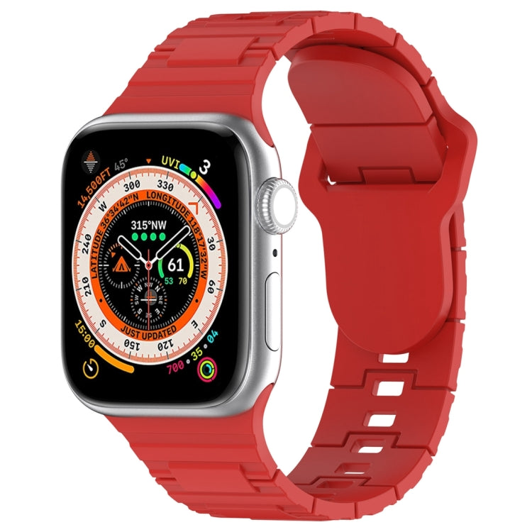Square Buckle Armor Style Silicone Watch Band, For Apple Watch SE 44mm, For Apple Watch 6 40mm, For Apple Watch 6 44mm