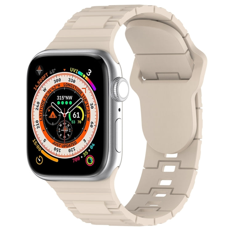 Square Buckle Armor Style Silicone Watch Band, For Apple Watch 9 45mm, For Apple Watch 9 41mm