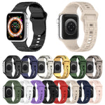 Square Buckle Armor Style Silicone Watch Band, For Apple Watch 9 45mm, For Apple Watch 9 41mm