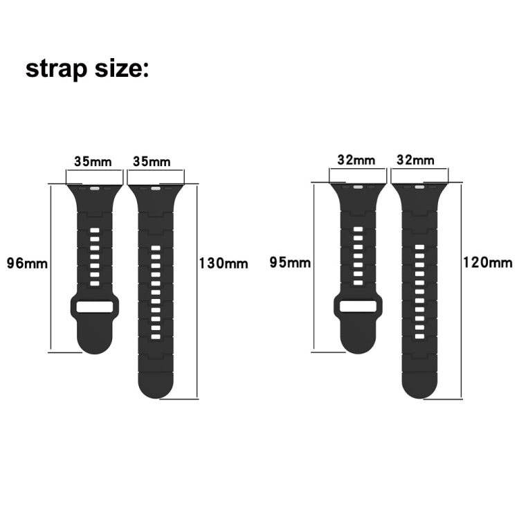 Square Buckle Armor Style Silicone Watch Band, For Apple Watch 9 45mm, For Apple Watch 9 41mm