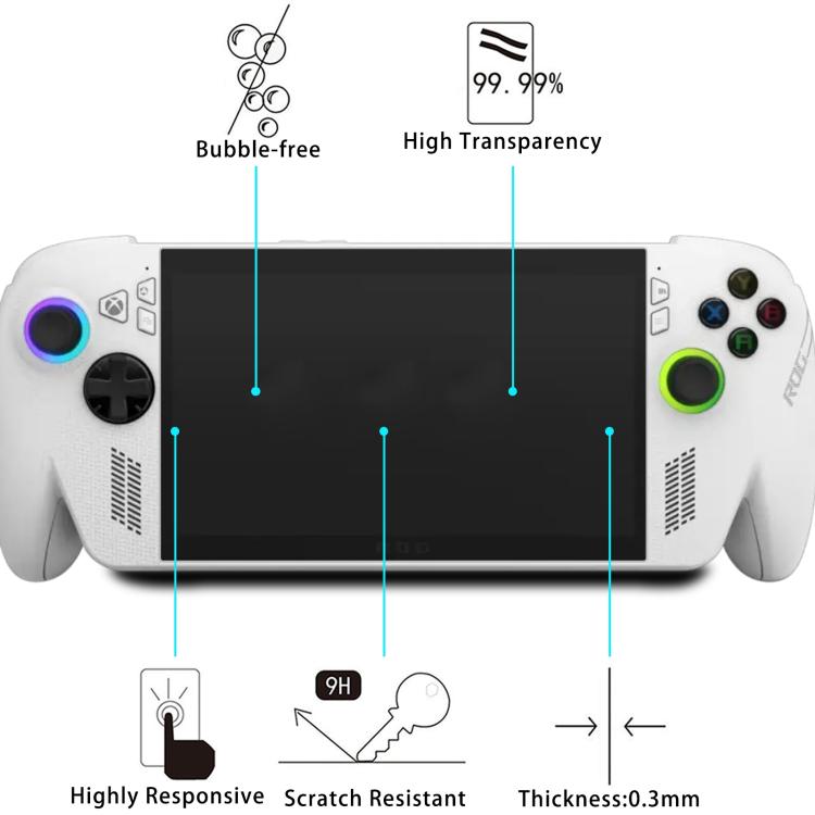 25 films de protection en verre trempé anti-explosion 9H 0,3 mm, pour ASUS Xbox Ally 7 pouces 2025, ASUS ROG Ally X 7 pouces, ASUS ROG Ally