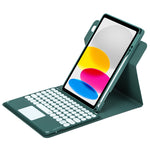 Round Button 360 Degree Rotatable Bluetooth Keyboard Leather Case with Touchpad, For iPad 10th Gen 10.9 2022, For iPad Air 2022 / iPad Pro 11 2021, For iPad 10.2 2021 / Air 2019