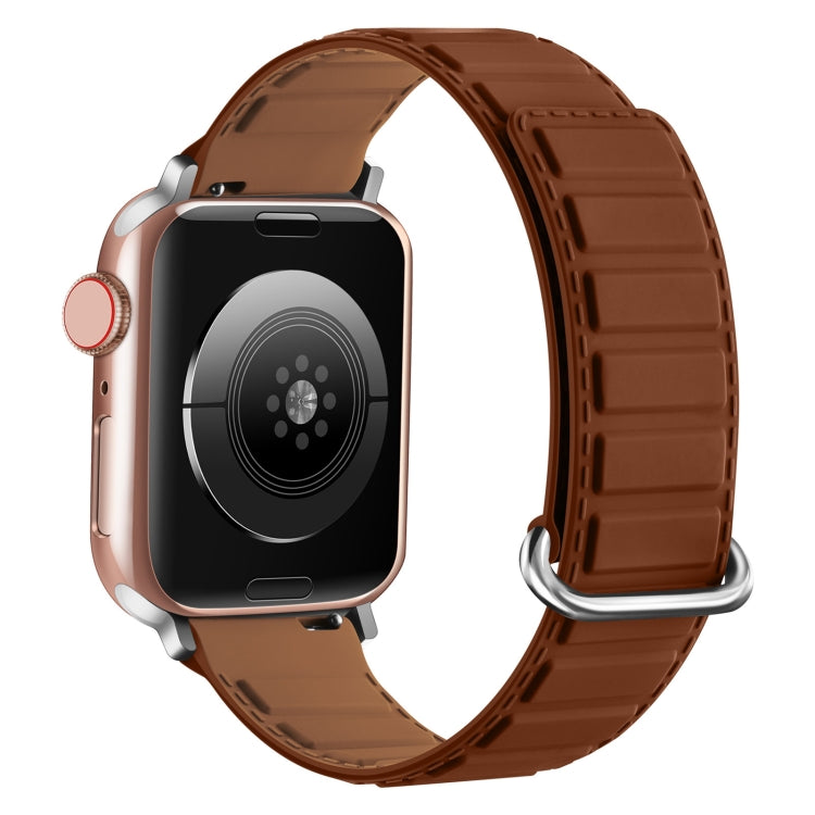 سوار ساعة سيليكون مغناطيسي مع إبزيم عكسي، لسلسلة Apple Watch 7 مقاس 41 مم، لسلسلة Apple Watch 7 مقاس 45 مم، لسلسلة Apple Watch SE مقاس 40 مم