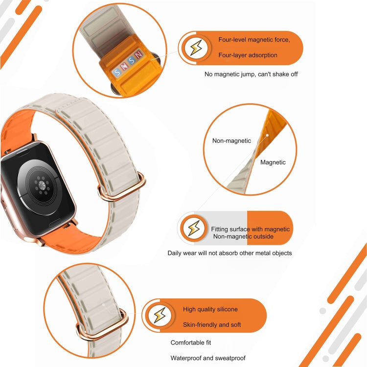 سوار ساعة سيليكون مغناطيسي مع إبزيم عكسي، لسلسلة Apple Watch 7 مقاس 41 مم، لسلسلة Apple Watch 7 مقاس 45 مم، لسلسلة Apple Watch SE مقاس 40 مم