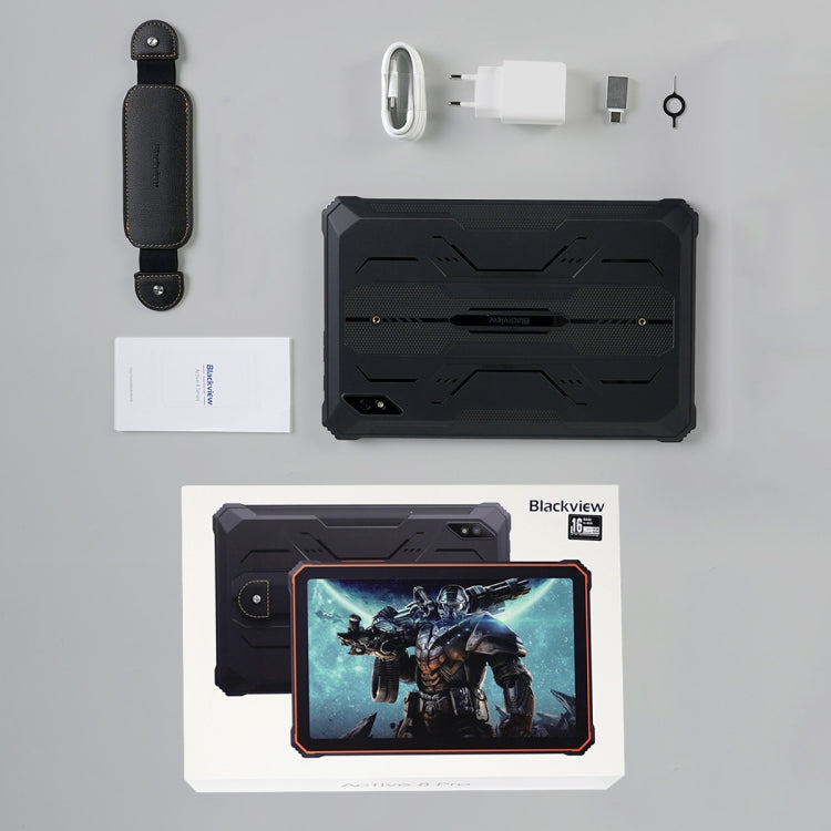Blackview Active 8 Pro 4G Rugged Tablet, 10.36 inch 8GB+256GB Android 14 MT6789 Octa Core Support Dual SIM, Global Version with Google Play, EU Plug, Active 8 Pro