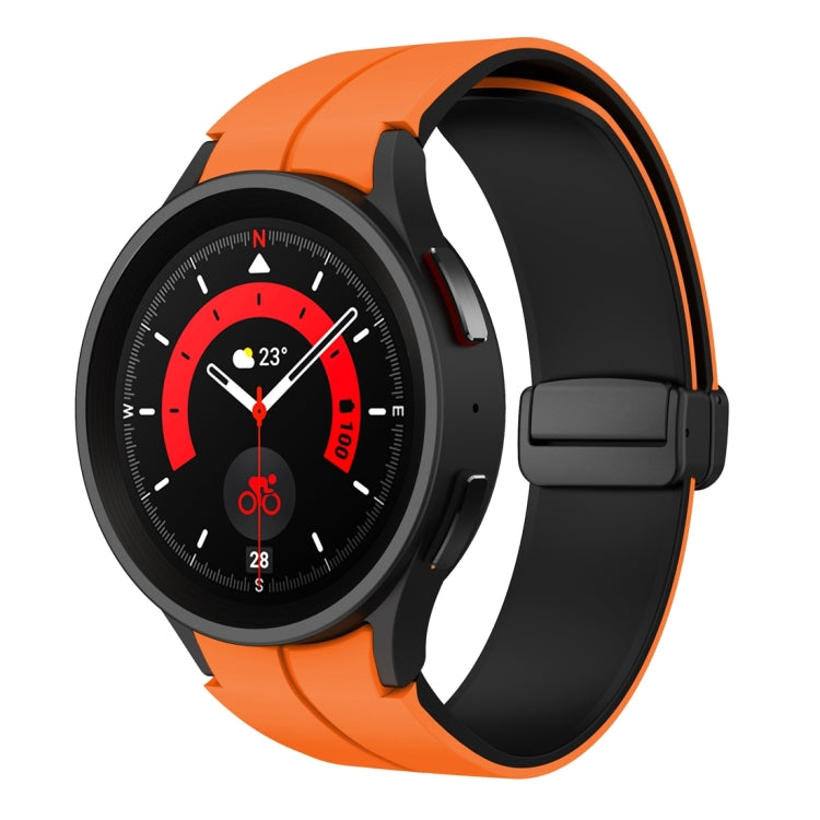 Dual Color Magnetic Folding Buckle Silicone Watch Band, For Samsung Galaxy Watch 6 / 6 Classic