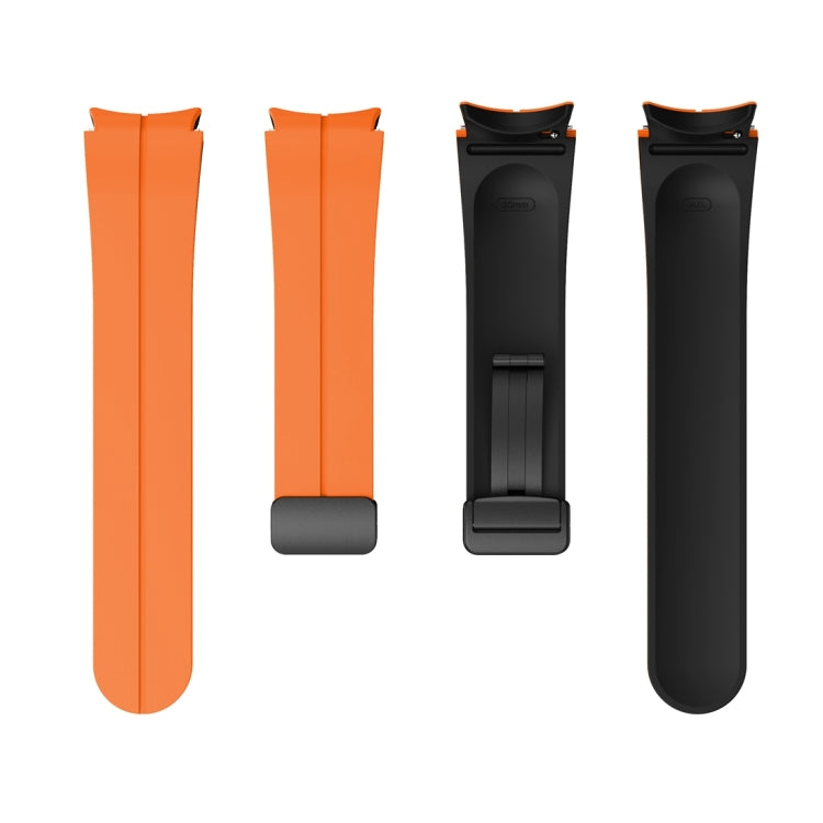 Dual Color Magnetic Folding Buckle Silicone Watch Band, For Samsung Galaxy Watch 6 / 6 Classic