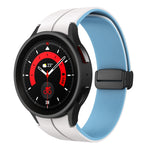 Dual Color Magnetic Folding Buckle Silicone Watch Band, For Samsung Galaxy Watch 6 / 6 Classic