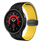 Dual Color Magnetic Folding Buckle Silicone Watch Band, For Samsung Galaxy Watch 6 / 6 Classic