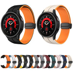 Dual Color Magnetic Folding Buckle Silicone Watch Band, For Samsung Galaxy Watch 6 / 6 Classic