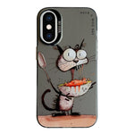 غطاء هاتف من سلسلة لوحات الزيت بنقشة حيوانات، PC + TPU، لهاتف iPhone XS Max