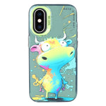 غطاء هاتف من سلسلة لوحات الزيت بنقشة حيوانات، PC + TPU، لهاتف iPhone XS Max