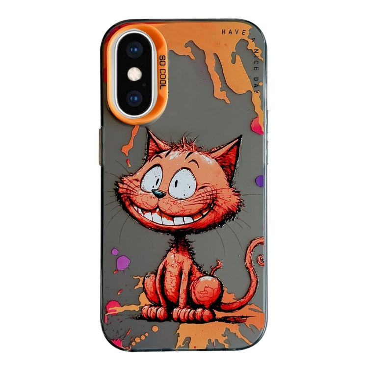 غطاء هاتف من سلسلة لوحات الزيت بنقشة حيوانات، PC + TPU، لهاتف iPhone XS Max