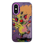 غطاء هاتف من سلسلة لوحات الزيت بنقشة حيوانات، PC + TPU، لهاتف iPhone XS Max