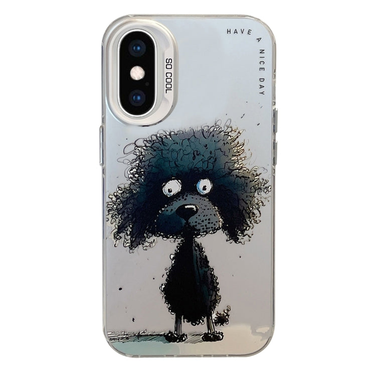 غطاء هاتف من سلسلة لوحات الزيت بنقشة حيوانات، PC + TPU، لهاتف iPhone XS Max