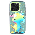 غطاء هاتف من PC + TPU بنقشة لوحات زيتية بنمط حيوانات، لهاتف iPhone 16 Pro Max