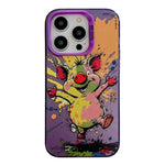 غطاء هاتف من PC + TPU بنقشة لوحات زيتية بنمط حيوانات، لهاتف iPhone 16 Pro Max