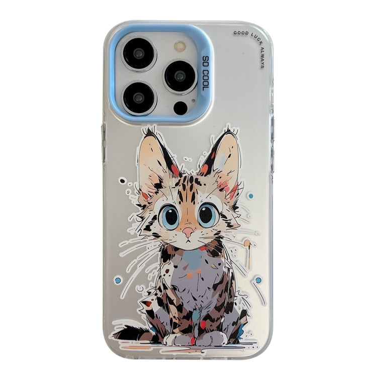 غطاء هاتف من PC + TPU بنقشة لوحات زيتية بنمط حيوانات، لهاتف iPhone 16 Pro Max
