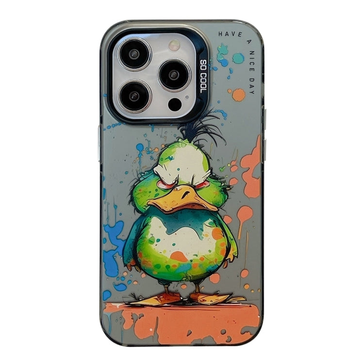 غطاء هاتف من PC + TPU بنقشة لوحات زيتية بنمط حيوانات، لهاتف iPhone 16 Pro Max