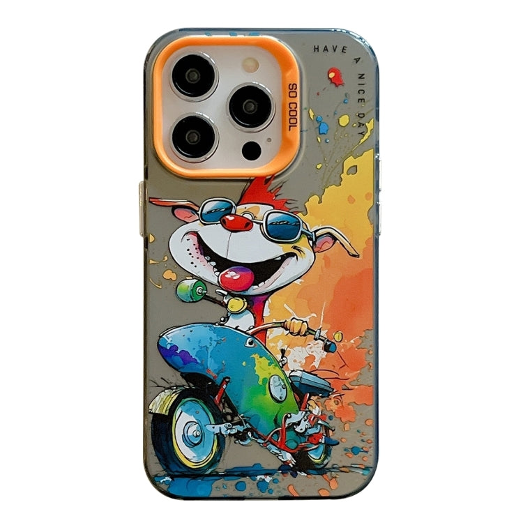 غطاء هاتف من PC + TPU بنقشة لوحات زيتية بنمط حيوانات، لهاتف iPhone 16 Pro Max