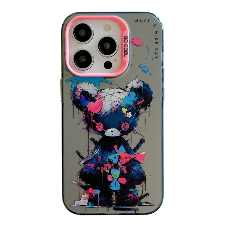 غطاء هاتف من PC + TPU بنقشة لوحات زيتية بنمط حيوانات، لهاتف iPhone 16 Pro Max