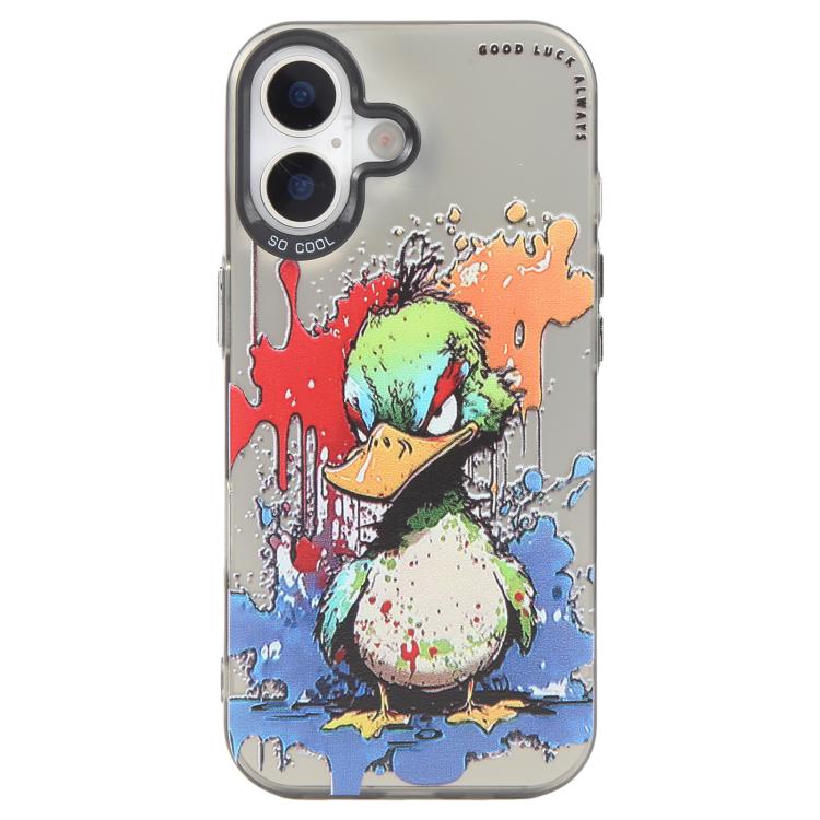 غطاء هاتف من PC + TPU بنقشة لوحات زيتية بنمط حيوانات، لهاتف iPhone 17