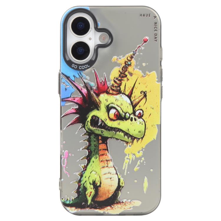 غطاء هاتف من PC + TPU بنقشة لوحات زيتية بنمط حيوانات، لهاتف iPhone 17